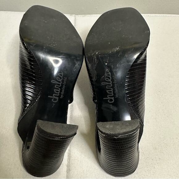 CHARLES BY CHARLES DAVID FAUX LEATHER HEELED MULE OPEN TOE SANDAL BLACK WOMEN 7 - Picture 8 of 10